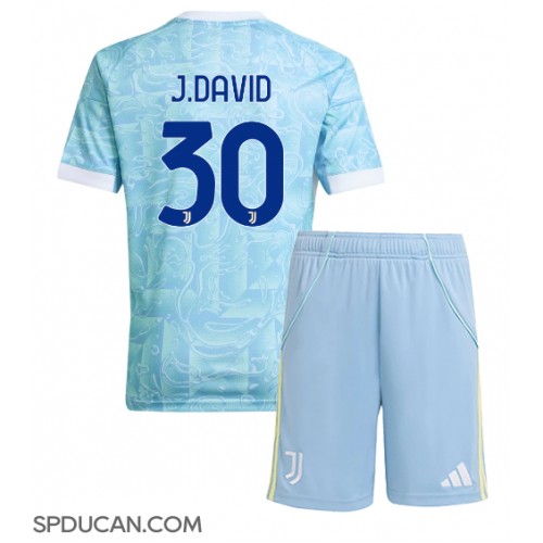 Dječji Nogometni Dres Juventus Jonathan David #30 Gostujuci 2025-26 Kratak Rukav (+ Kratke hlače)